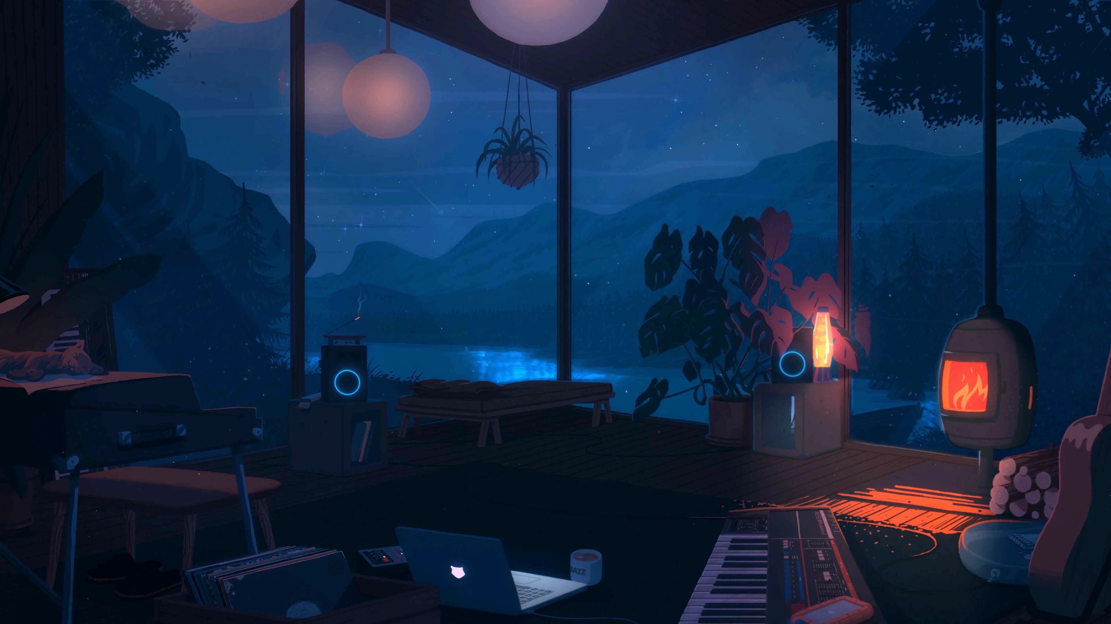 White Oak Night Snow (Live) - Wallpaper screenshot - Seelen UI