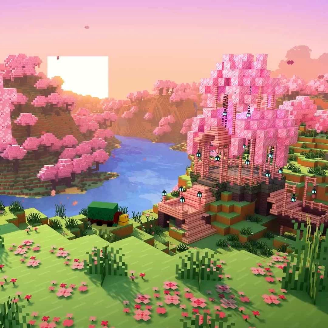 Minecraft Cherry Blossom Biome (Live) - Seelen Tapete