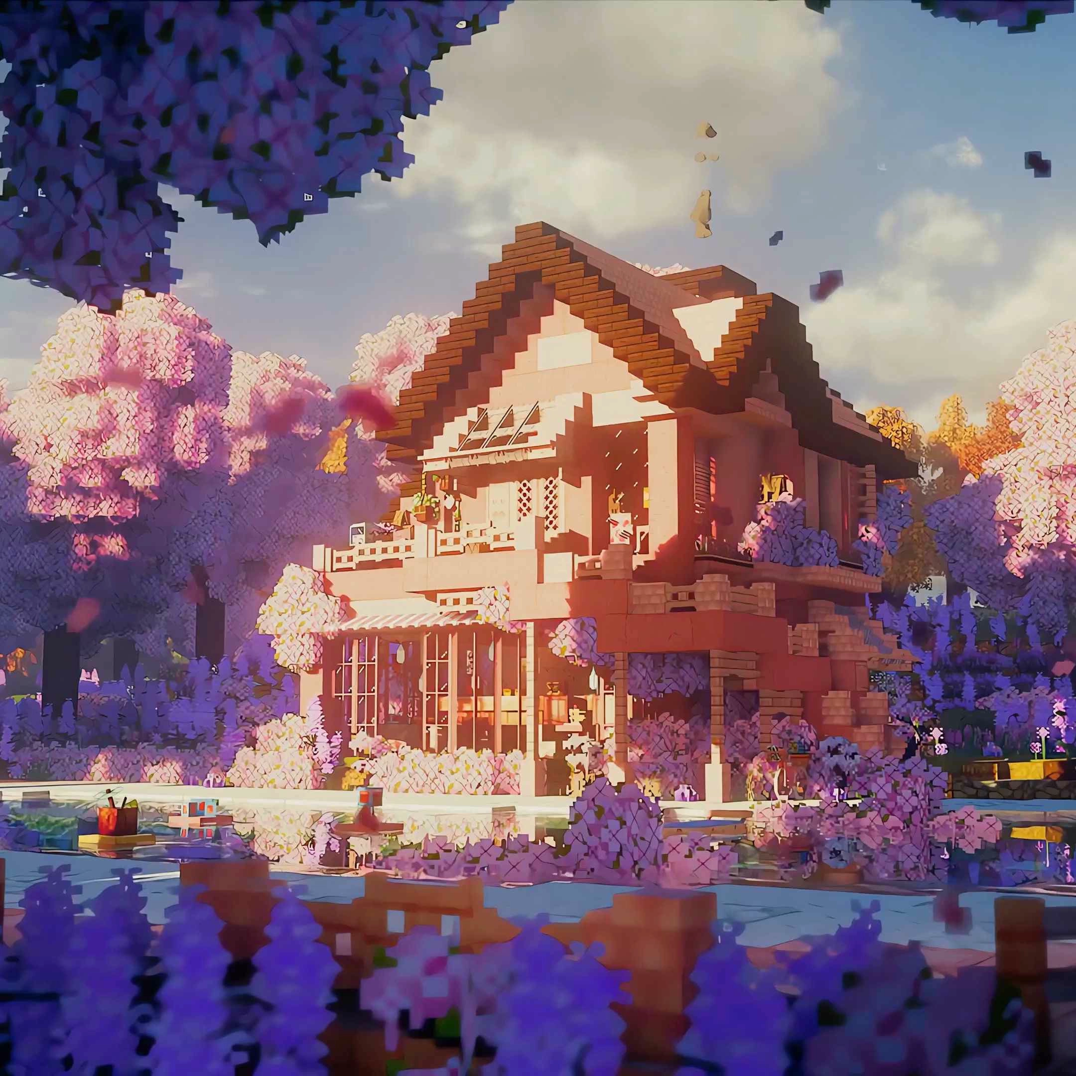 Sakura Blossom House {Minecraft} (Live) - Seelen Tapetes
