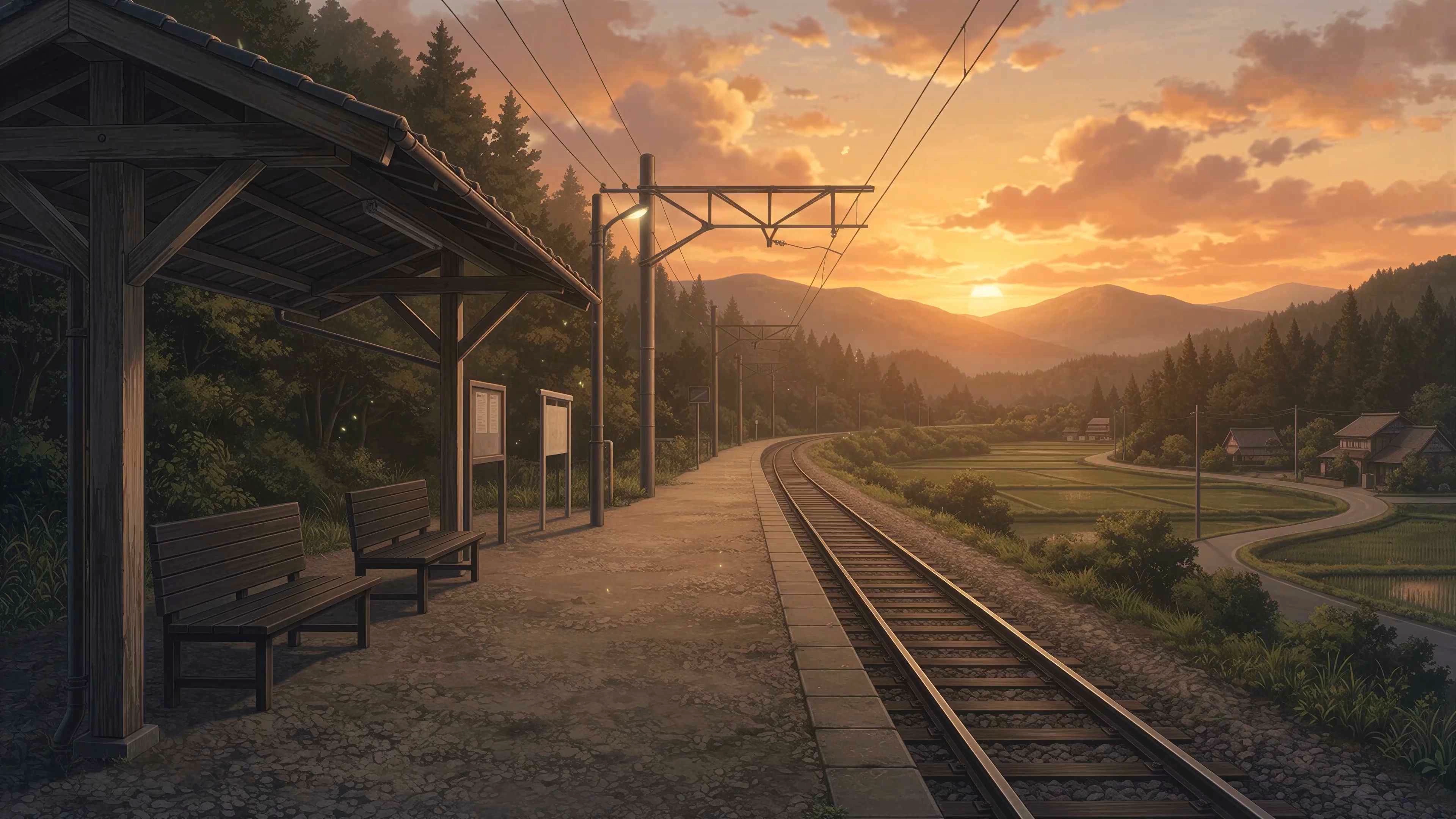 Sunset Station (Live) - Wallpaper screenshot - Seelen UI