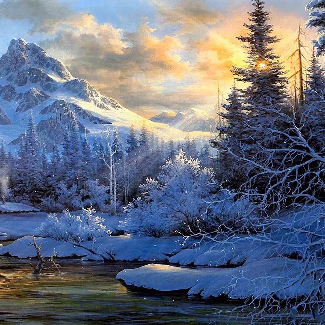 Mountain Sunset (Snow) - Seelen Wallpaper
