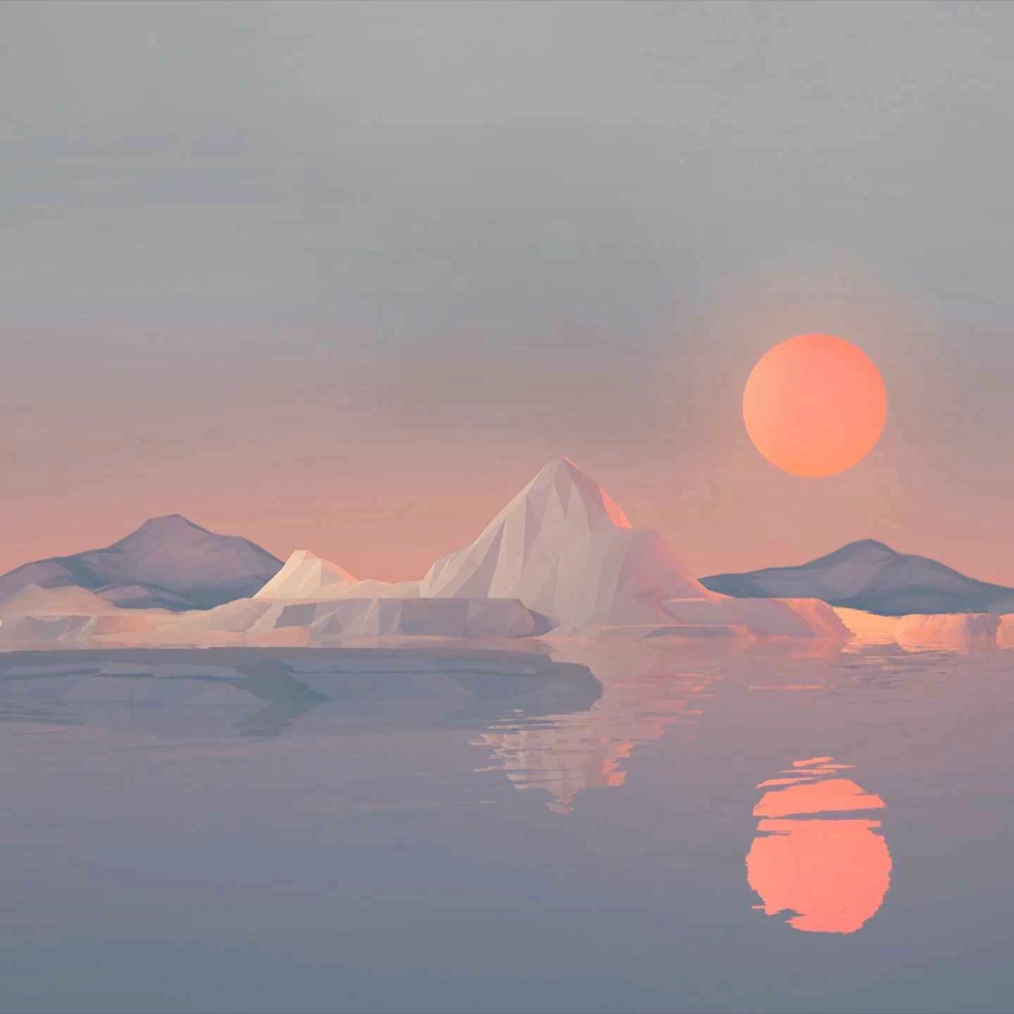Sunset In The Mountains (Minimalist) - Seelen Wallpaper