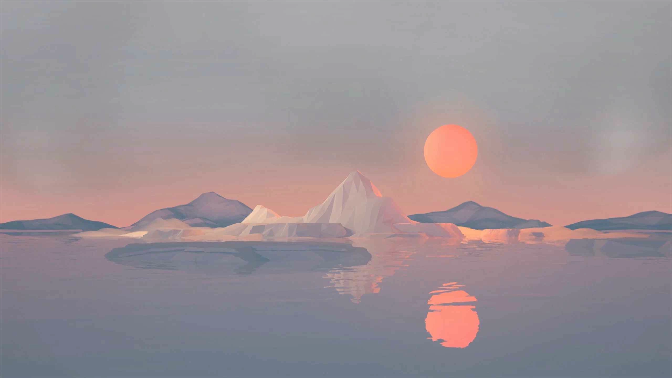 Sunset In The Mountains (Minimalist) - Wallpaper screenshot - Seelen UI