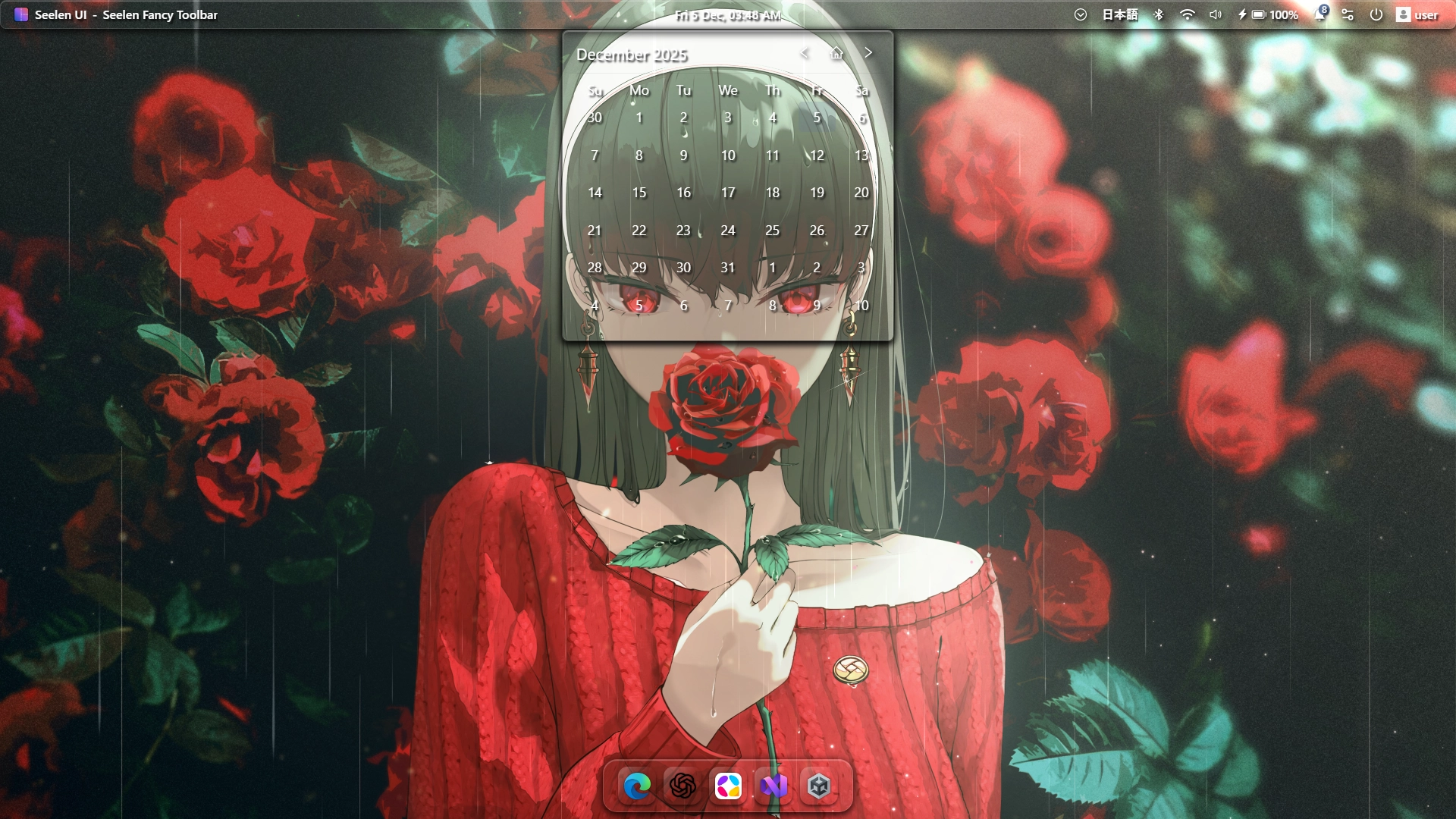 Clean Glass Modules & System Tray - Theme screenshot - Seelen UI