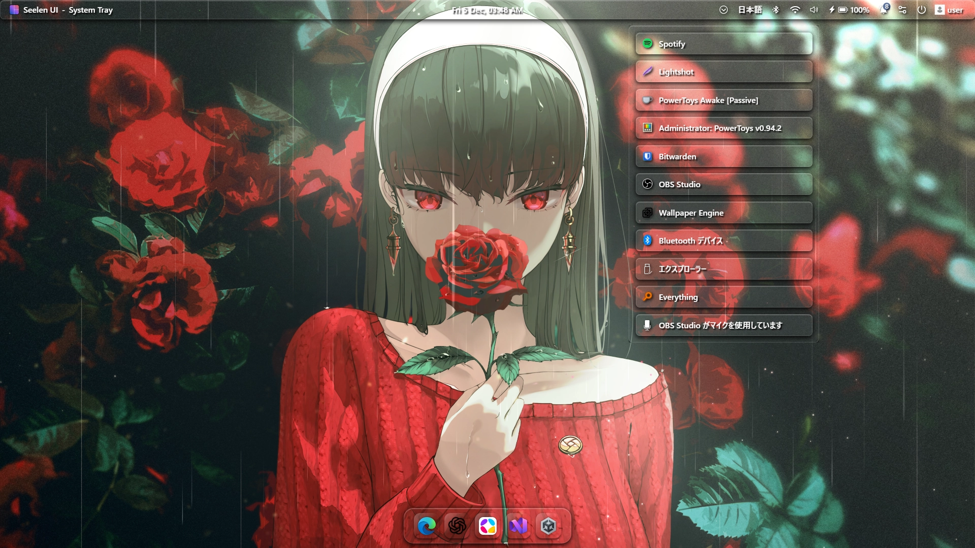 Clean Glass Modules & System Tray - Theme screenshot - Seelen UI