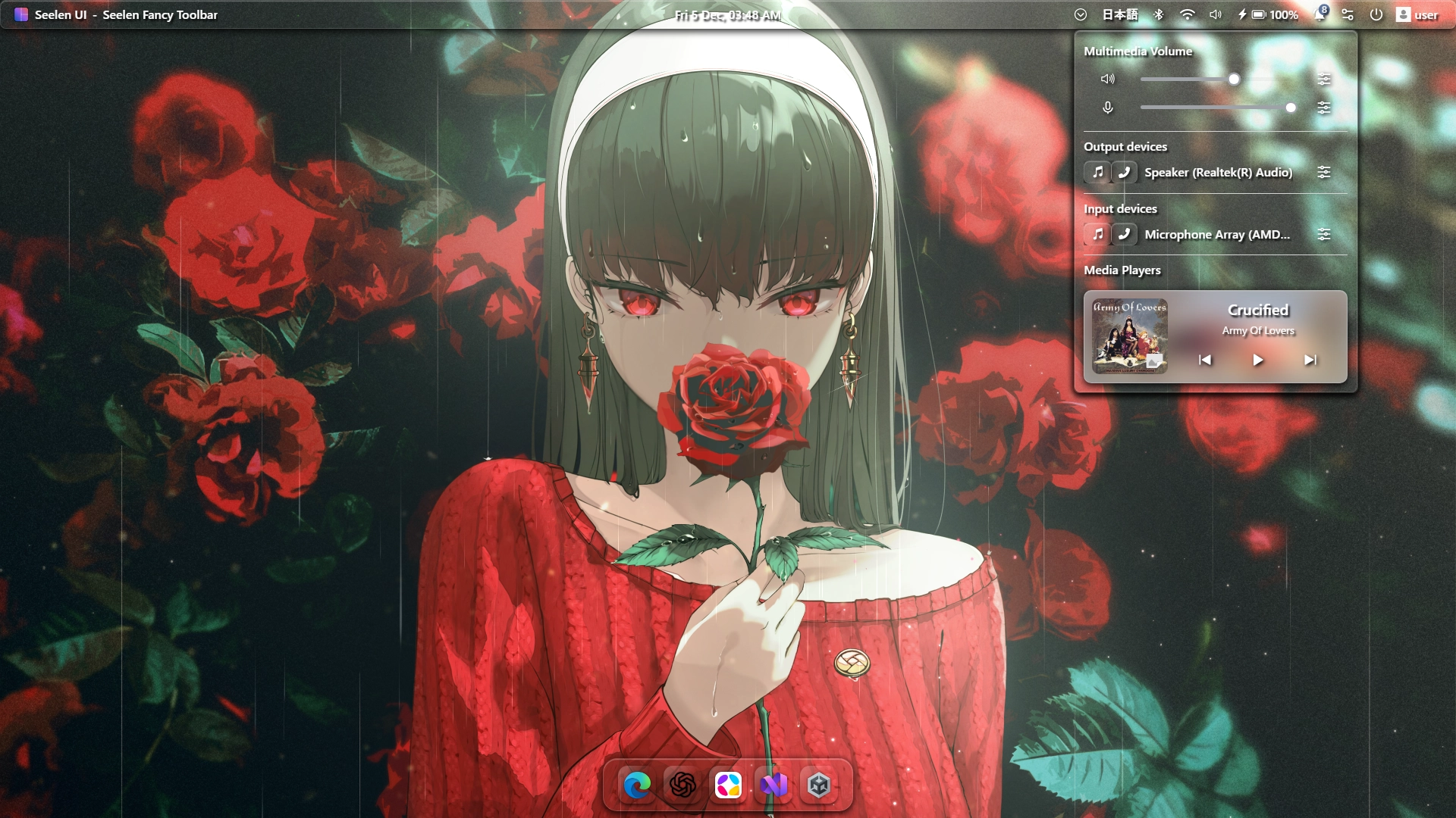 Clean Glass Modules & System Tray - Theme screenshot - Seelen UI