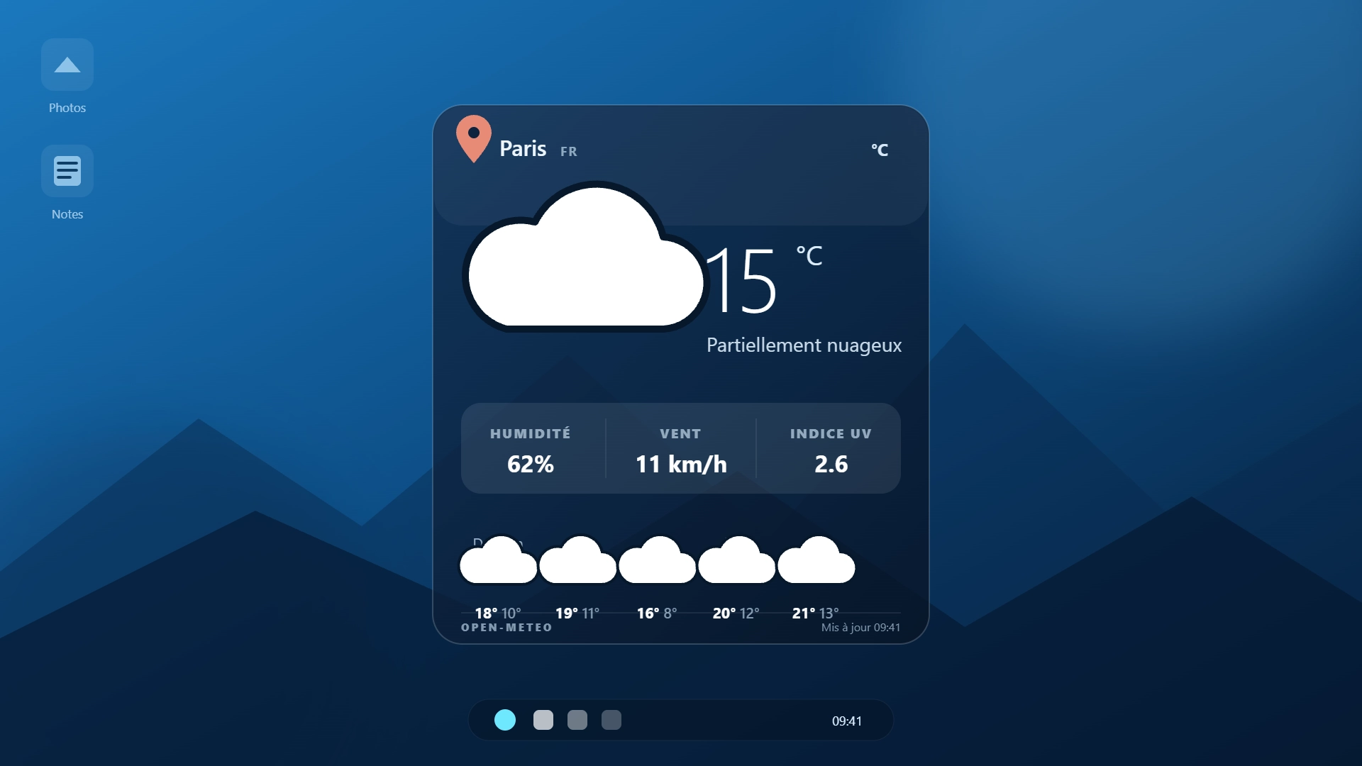 Weather Dashboard - Widget screenshot - Seelen UI