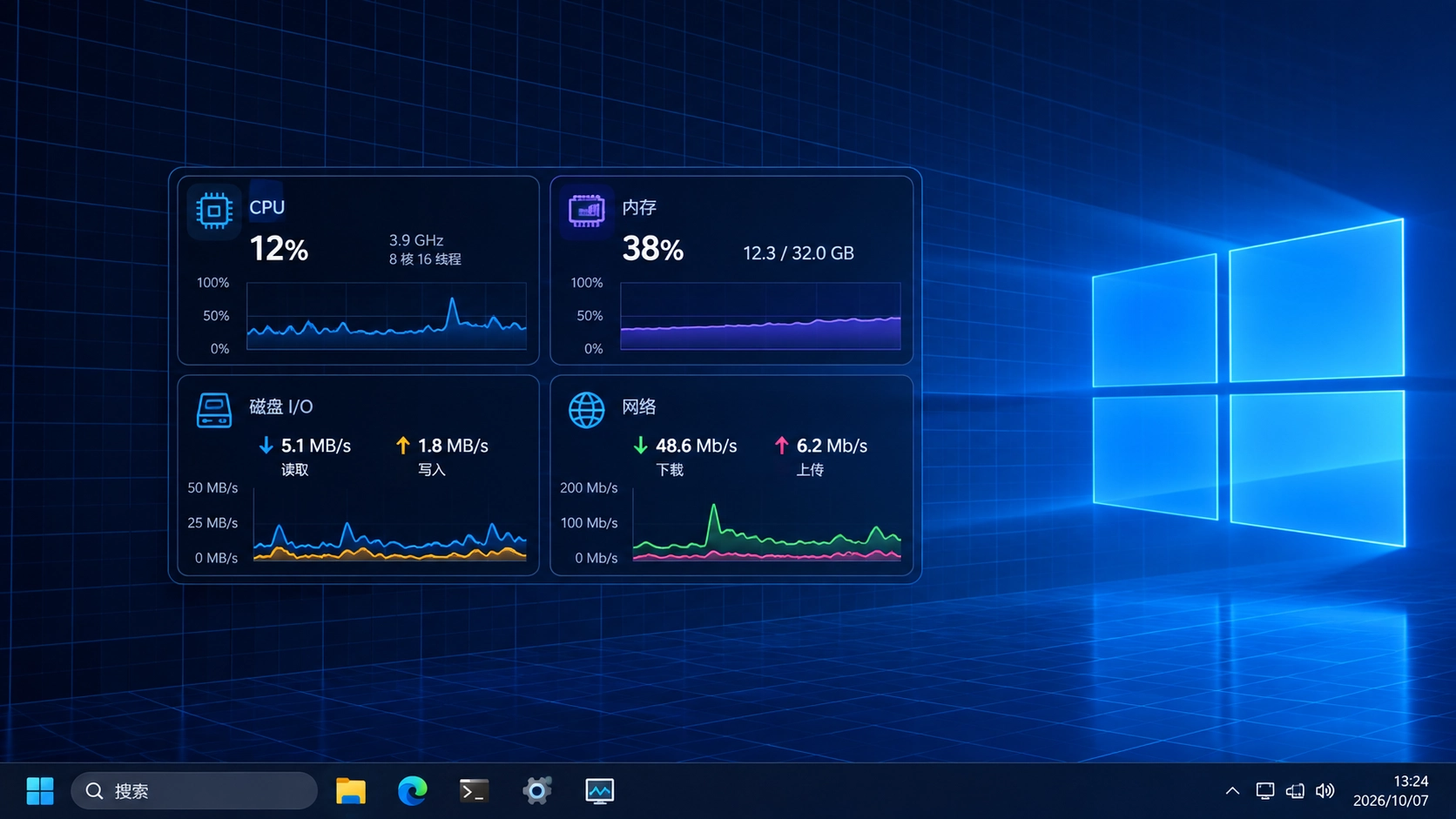 System Monitor - Widget screenshot - Seelen UI