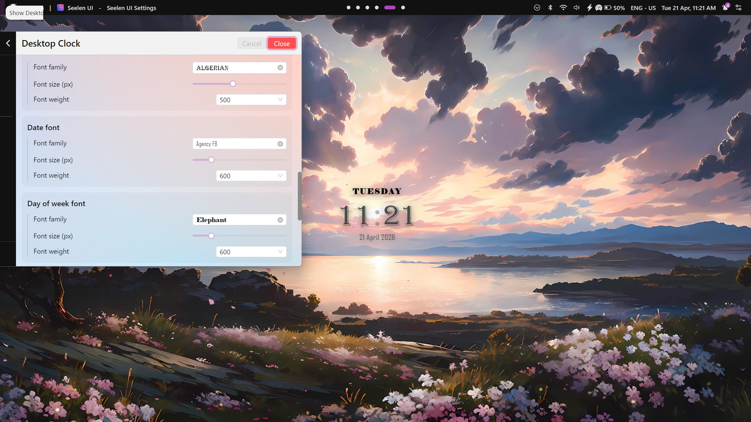 นาฬิกาตั้งโต๊ะ - Widget screenshot - Seelen UI