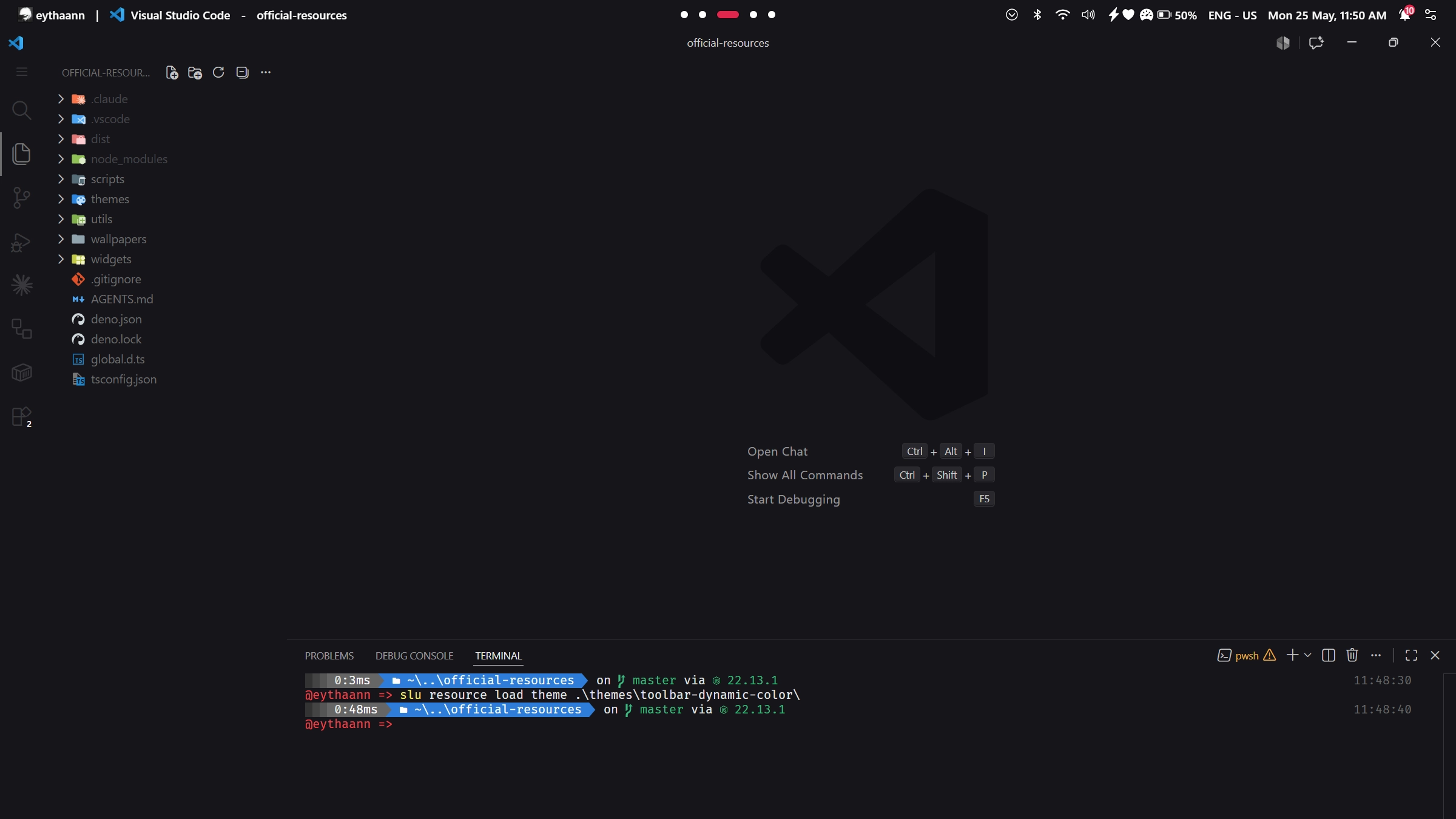 Dynamisk verktygsfältsfärg - Theme screenshot - Seelen UI