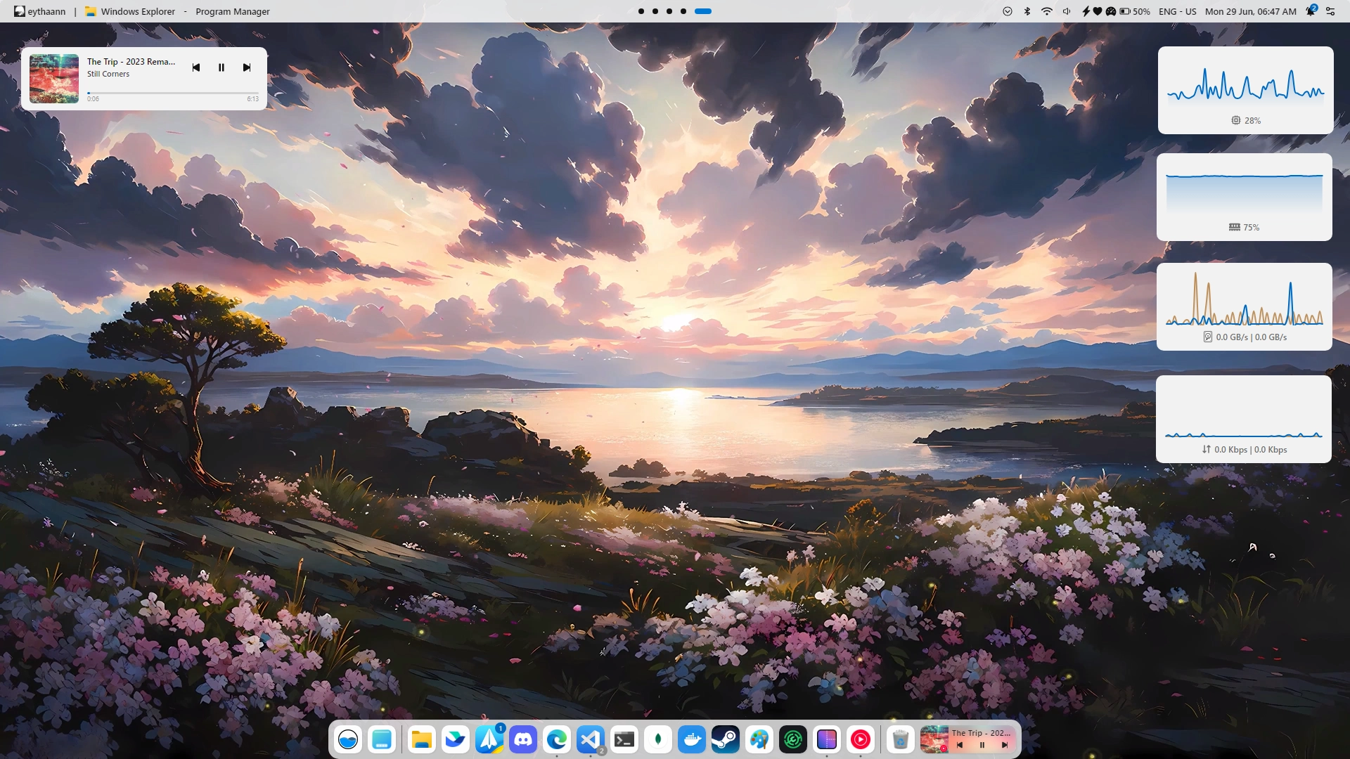 Minimalistische mediaspeler - Widget screenshot - Seelen UI