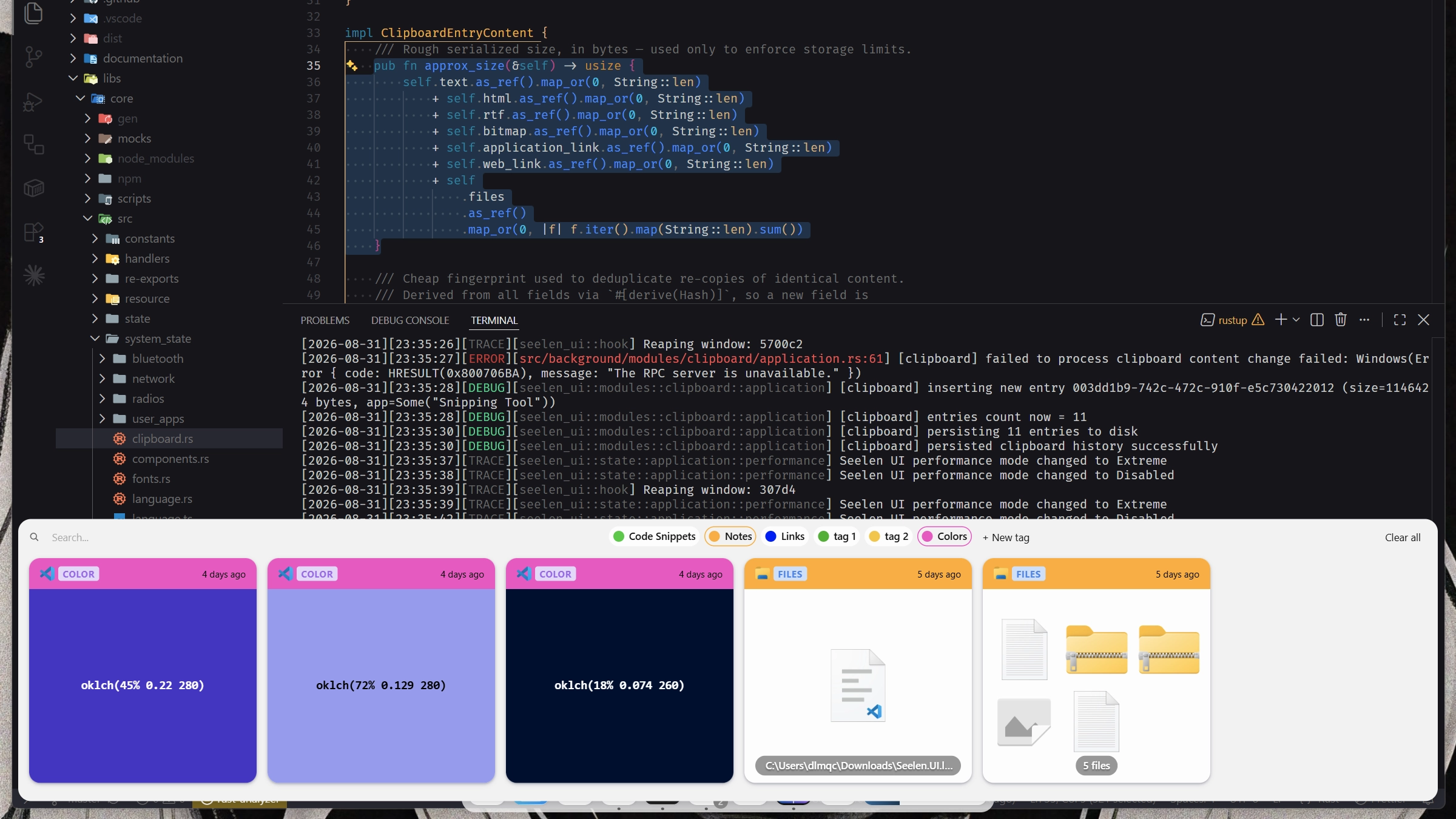 Beter Klembord - Widget screenshot - Seelen UI