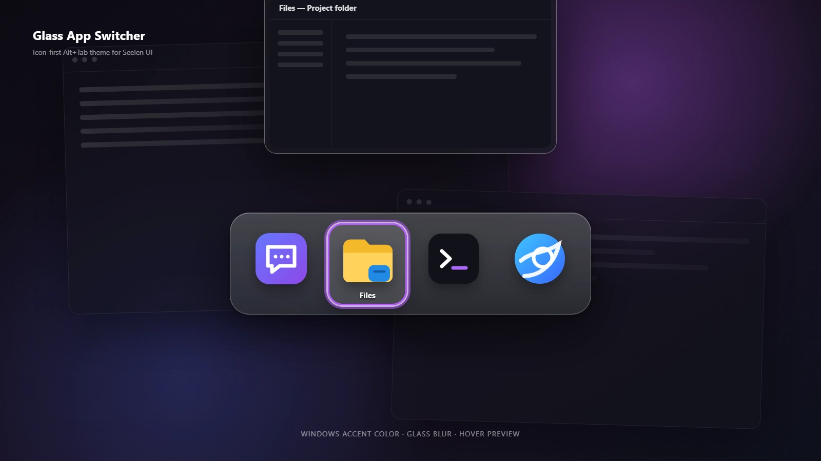 Glass App Switcher - Theme screenshot - Seelen UI