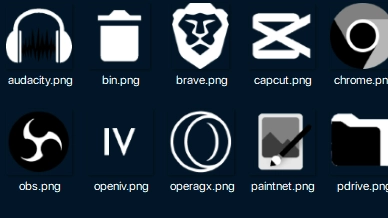 Black and White Icon Pack - IconPack screenshot - Seelen UI