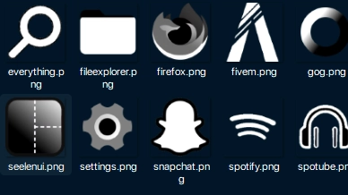 Black and White Icon Pack - IconPack screenshot - Seelen UI
