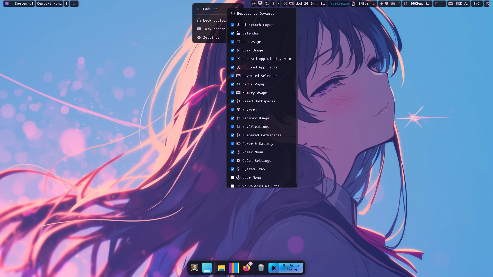 Selena Hypr - Theme screenshot - Seelen UI
