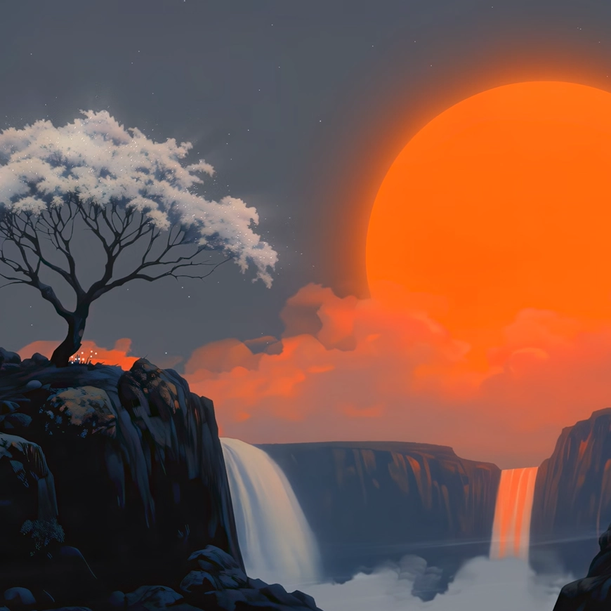 Orange sun - Animated - Seelen Papel de parede