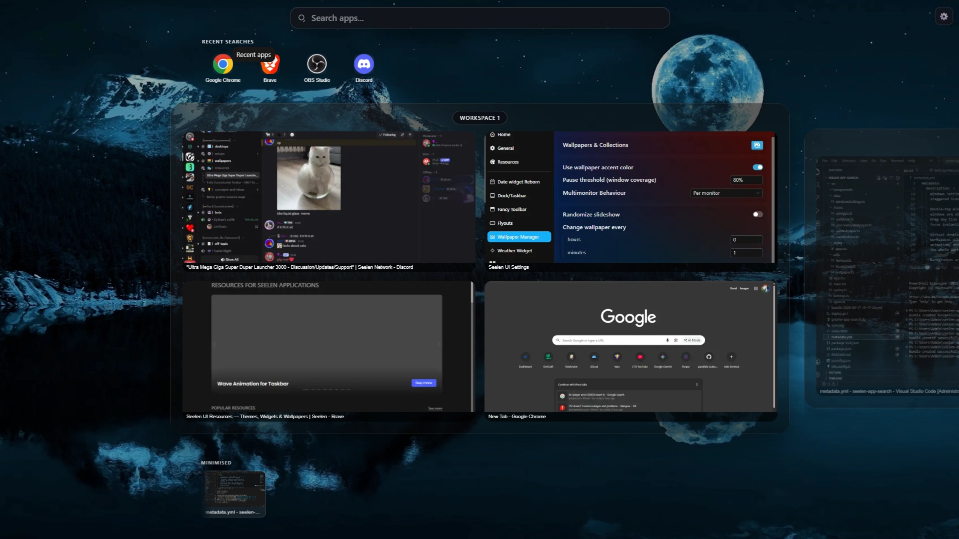 Ultra Mega Giga Super Duper Launcher 3000 - Widget screenshot - Seelen UI