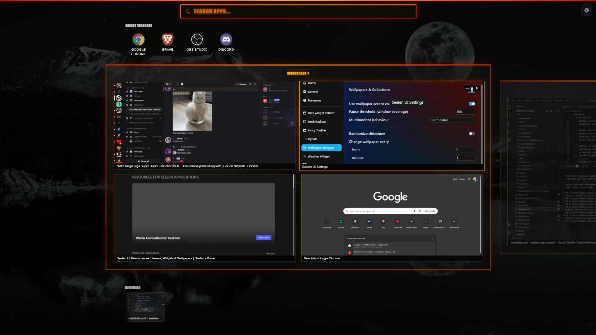 Ultra Mega Giga Super Duper Launcher 3000 - Widget screenshot - Seelen UI