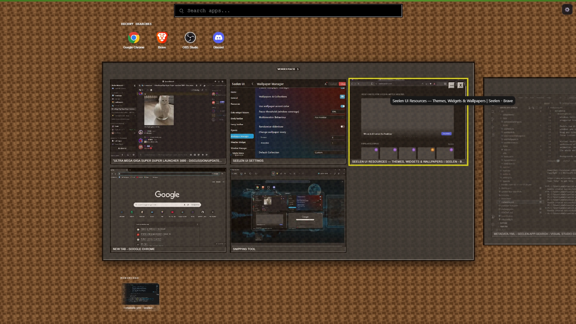 Ultra Mega Giga Super Duper Launcher 3000 - Widget screenshot - Seelen UI