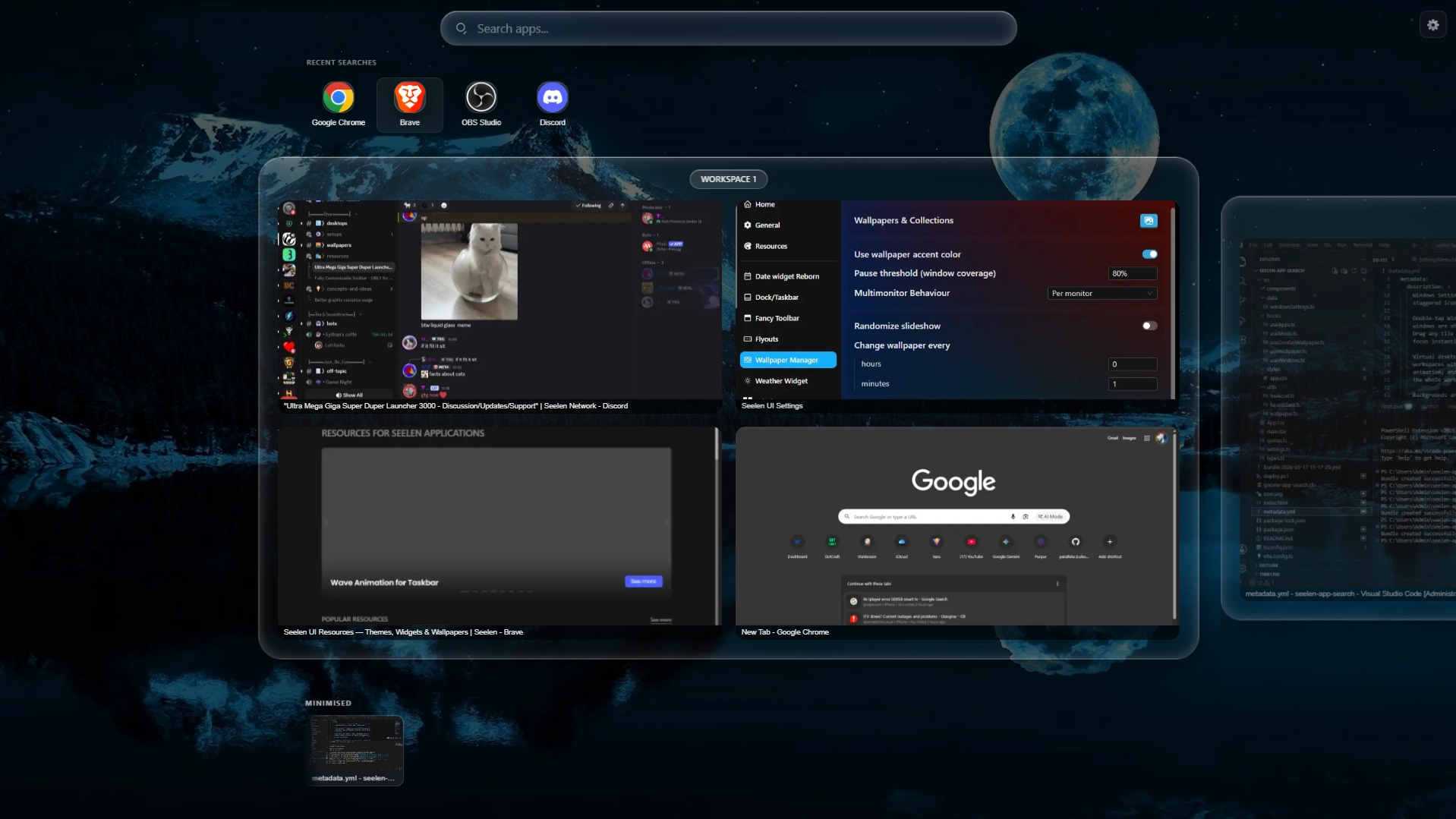 Ultra Mega Giga Super Duper Launcher 3000 - Widget screenshot - Seelen UI